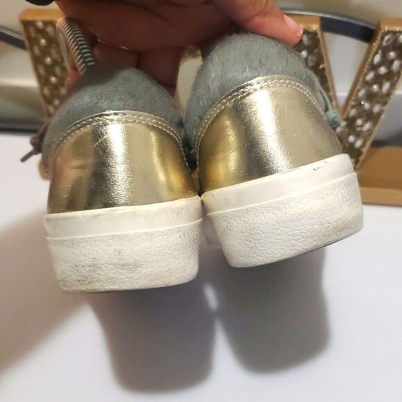 Vintage Havana Womens Spot On Calf Hair Snake Lace Up Gray Sneakers Sz 6.5 - Picture 9 of 12